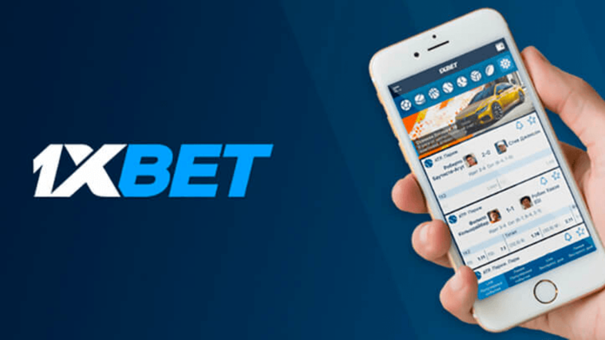 Смартфон с приложением 1xBet показывает живые спортивные события